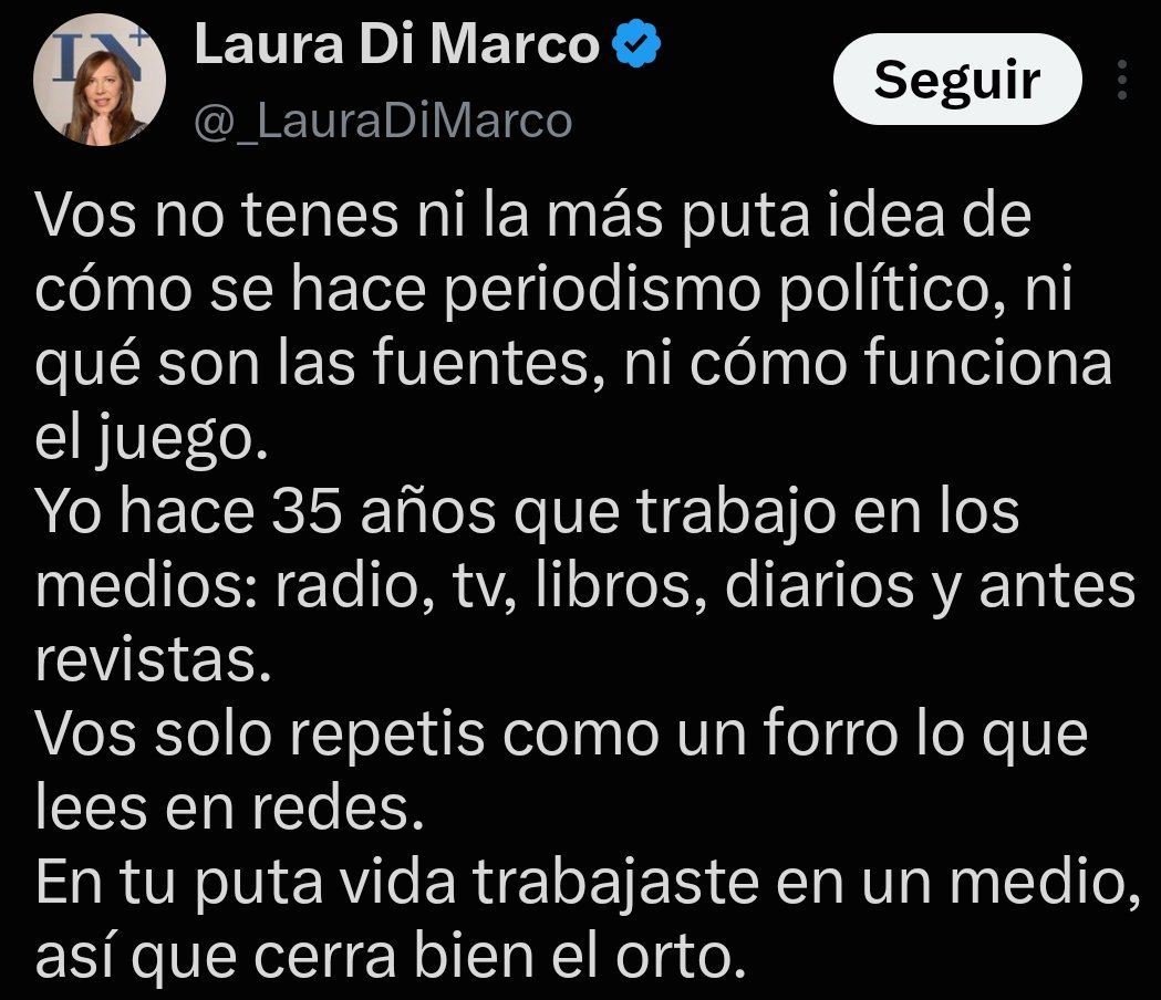 Lautiavanza's tweet photo. Pero Milei insulta https://t.co/rBWa0SmuVG