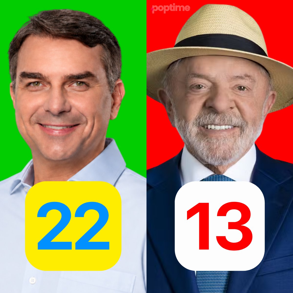 poptime's tweet photo. 🚨 Com +40% dos votos apurados, Flávio Bolsonaro (50,41%) segue em frente de Lula (41,44%) no primeiro turno das eleições, até o momento. https://t.co/aWGcqZkwfC