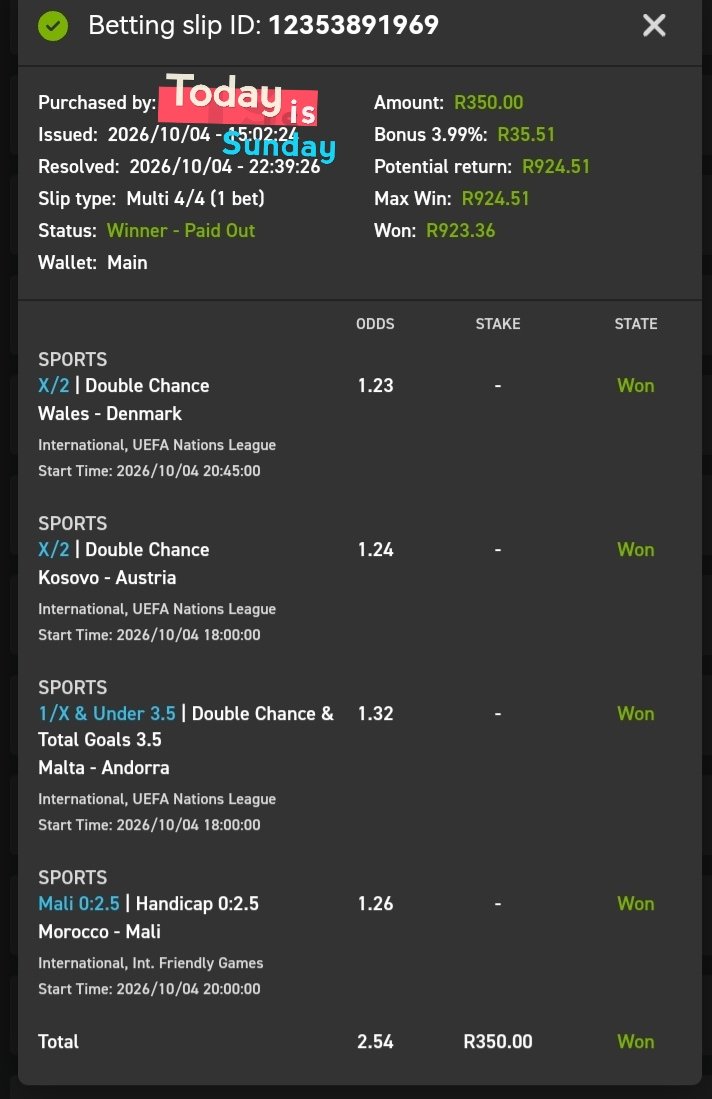 Gnbhengu's tweet photo. 💥🍏Boom🍏💥
Congratulations if you followed.
#Surecase #Easybet
18 + | T&Cs Apply https://t.co/hwPrZRIeZ0