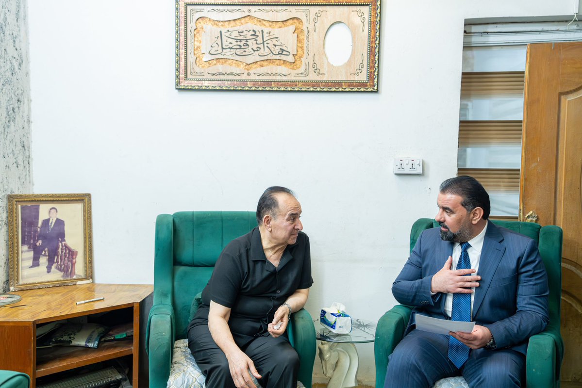 mediaofspeaker's tweet photo. رئيس مجلس النواب السيد هيبت الحلبوسي يزور الفنان رضا الخياط في منزله؛ للاطمئنان على صحته. https://t.co/ASWeUWnooD