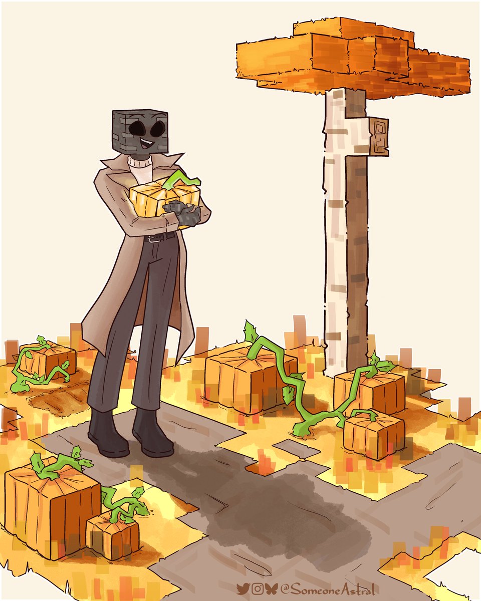 SomeoneAstral's tweet photo. RichTober 🎨
Dia 3: ElRichMC cultivando calabazas! 🎃
Entrando la temporada spooky con este arte otoñal ✨ #Richtober2 https://t.co/r9MOB1YwHI