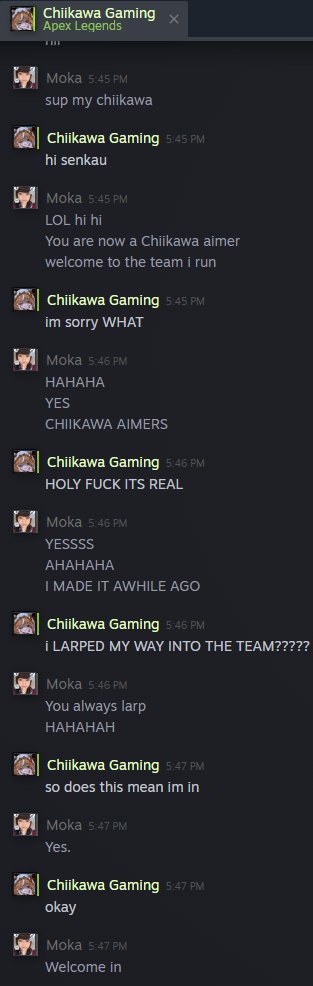 Chiikawaaimers's tweet photo. Welcome to the newest Chiikawa aimer member @SolFPSS The larping god himself has joined us! https://t.co/neg8PmSVR3