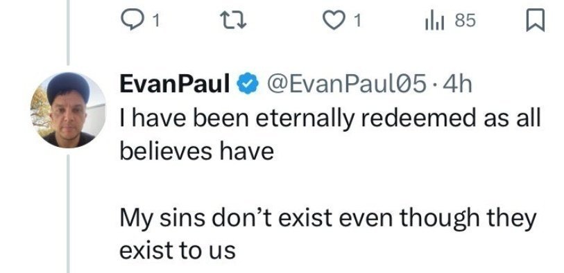 Truth02559307's tweet photo. @Be_Like_JChrist @SonicReformati1 @rootcausesleuth Liar
All of your teaching comes from men made religion
#OSAS
Nothing you teach comes from the scriptures or God..
you support this religious hypocrite @EvanPaul05 https://t.co/zJwxJn2f4A