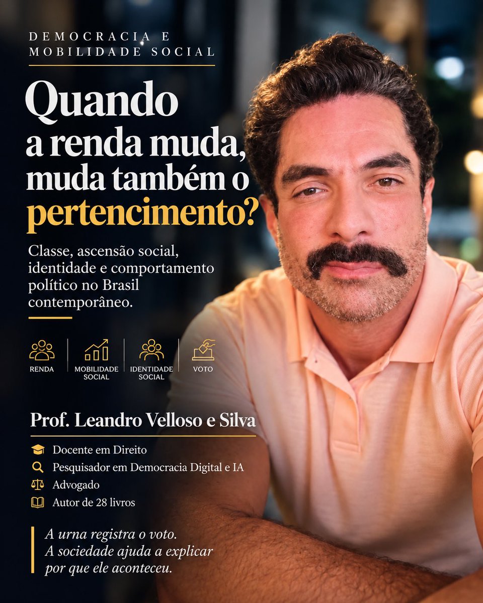 prof_velloso's tweet photo. A urna registra o voto.
A sociedade ajuda a explicar por que ele aconteceu.

Mobilidade social, pertencimento e comportamento político: uma reflexão que vai além do resultado eleitoral.

Em breve, artigo completo.

Prof. Leandro Velloso https://t.co/LYhEhAAfqc