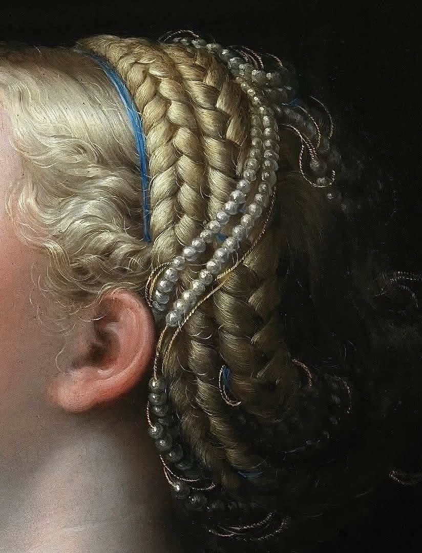 Moodsby_v's tweet photo. Lucretia (detail) by Parmigianino, 1540 https://t.co/64ETZqmm9y