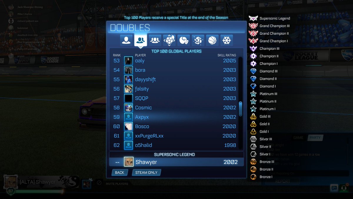 Shawyerlaxs's tweet photo. LFT kinda desparate 2300+ top 41 rlcs, i have pretty consistent and good results so please hmu, ive been peaking lately and i can 100% get at least top 33 in rlcs https://t.co/5BRTLSZA4Y
