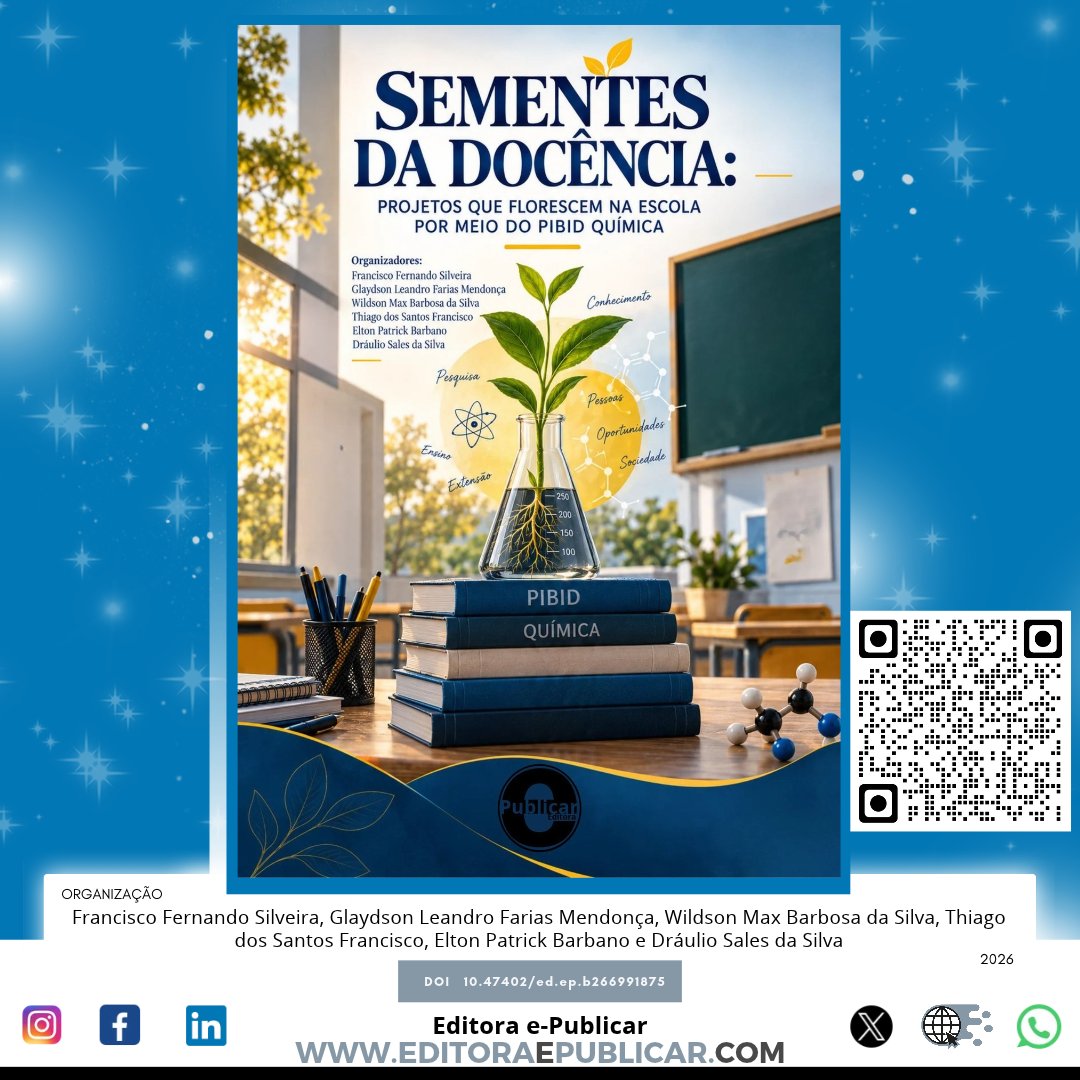 e_publicar's tweet photo. Lançamento!

📕Sementes da docência: Projetos que florescem na escola por meio do PIBID química

Organização: Francisco Fernando Silveira, Glaydson Leandro Farias Mendonça, Wildson Max Barbosa da Silva, Thiago dos Santos Francisco, Elton Patrick Barbano e Dráulio Sales da Silva https://t.co/OZDchmvPCa
