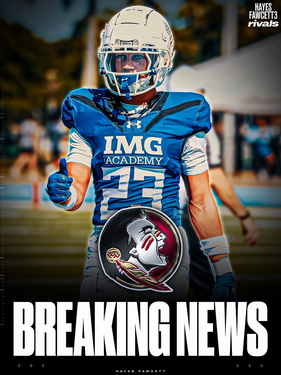 Hayesfawcett3's tweet photo. BREAKING: Class of 2028 CB Man Robinson has Committed to Florida State, he tells me for @Rivals
The 5’11 178 CB chose the Seminoles over Louisville, Ole Miss, Tennessee, and Florida
“I’M HOME! FSU Family let’s do this!”
https://t.co/VHQo4qb9Ky https://t.co/yMvom2T2AR