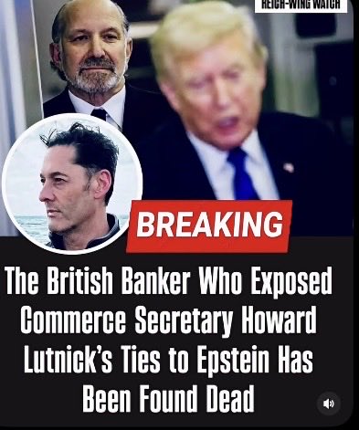 Suzierizzo1's tweet photo. Holy Crap the British  banker Simon Andriesz who told lawmakers about Howard Lutnick’s business ties to Jeffrey Epstein was found deceased reportedly by suicide like so many   other associates of Epstein’s like Jean-Luc Brunel,Thomas Bowers & Virginia Guiffre. dropping like flies.