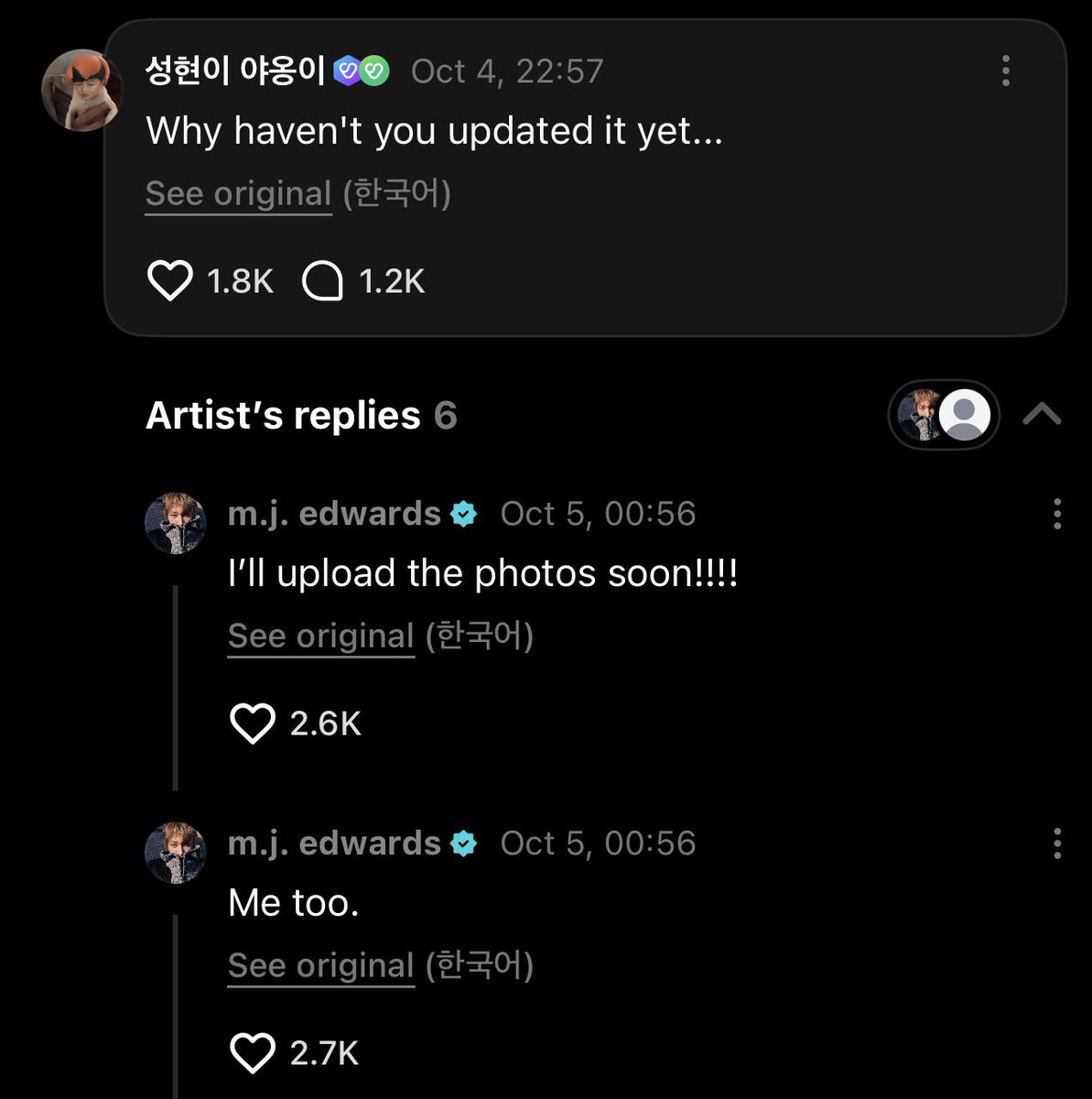 mrtinkitty's tweet photo. MARTIN SAYING HE’LL POST SOON OH MY GOD FINALLY 😭😭😭😭

🦊: wait a little bit..
🐕: me too!! 
🐕: I’ll upload the photos soon https://t.co/qQLgnBGhE7