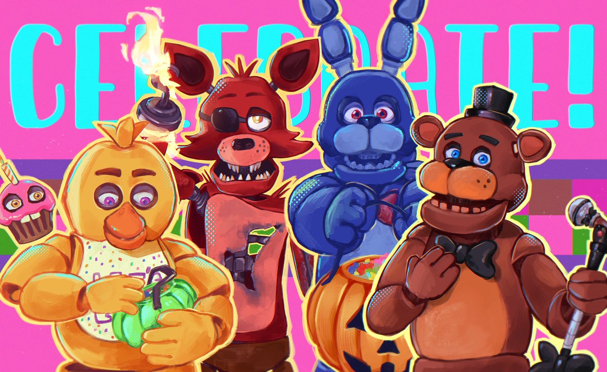 Cihainn's tweet photo. Freddy and The Gang 🎉 https://t.co/G61erB5QMX