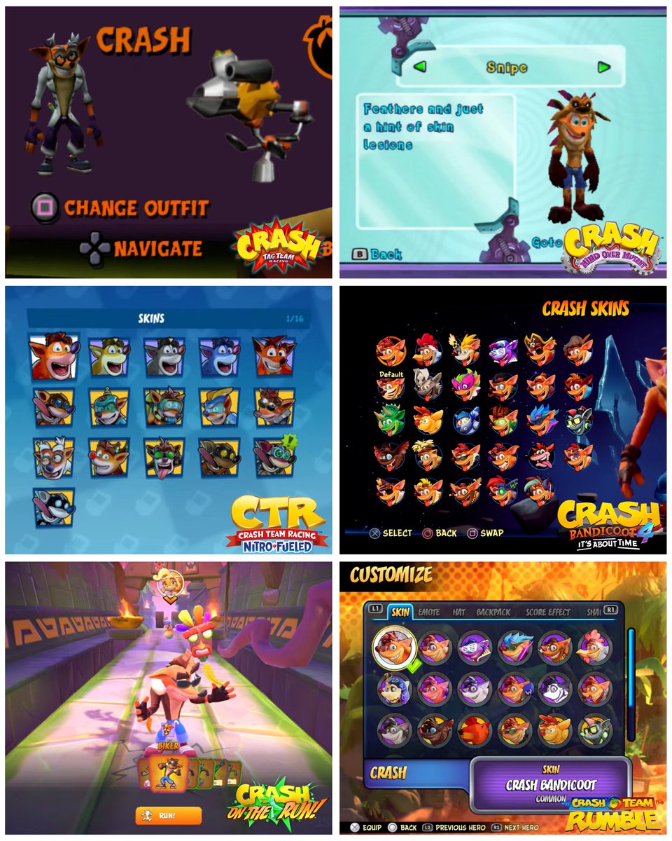 A113Rust's tweet photo. Skins' customization
#CrashBandicoot , #CrashTagTeamRacing , #CrashMindOverMutant , #CrashBandicoot4 , #CrashTeamRacingNitroFueled , #CrashOnTheRun , #CrashTeamRumble https://t.co/0BTO8za9gB