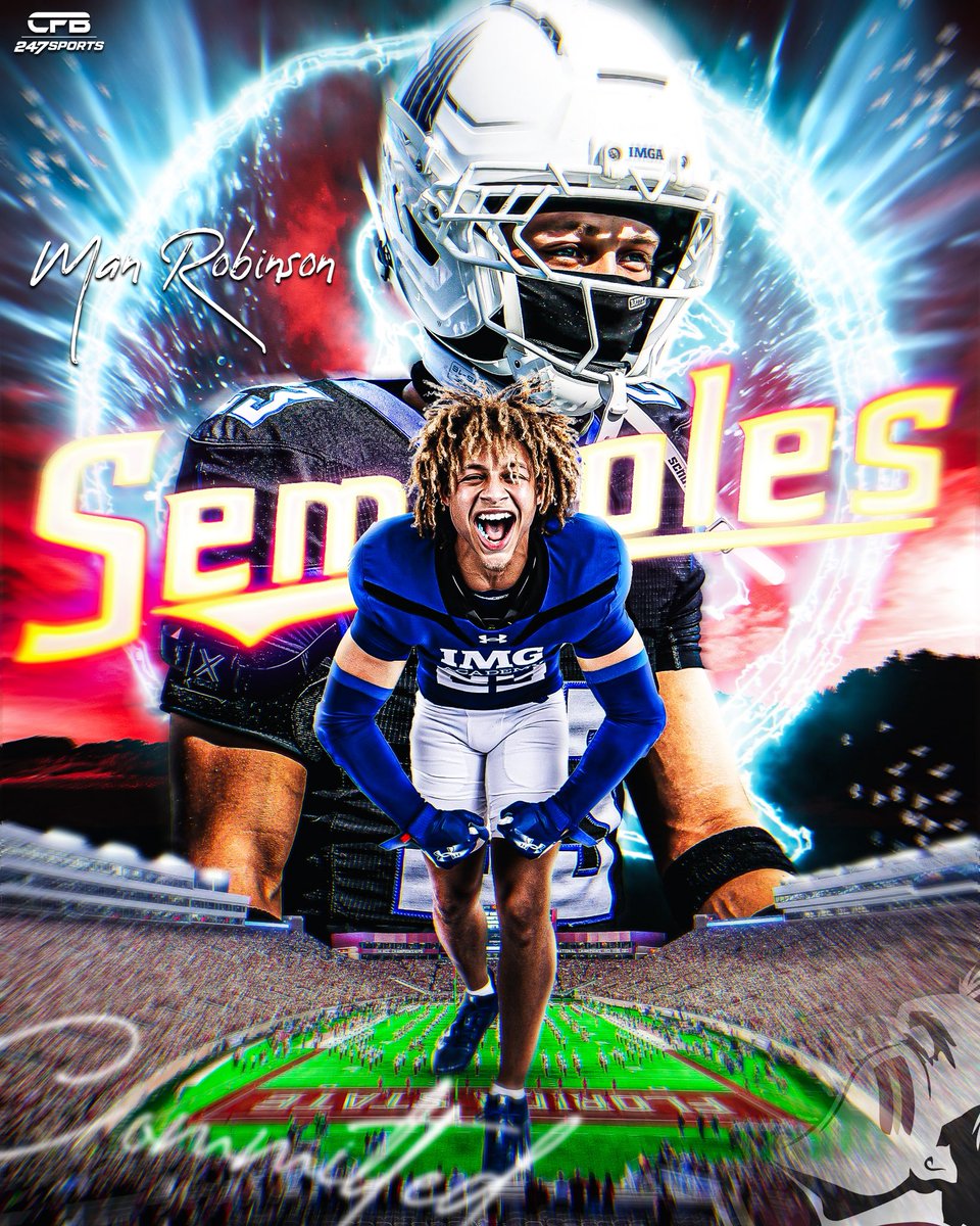 TomLoy247's tweet photo. 2028 three-star defensive back Man Robinson commits to @FSUFootball. 

Story via @ZBlostein247 https://t.co/UCqFacIWRO

@247Sports . @midrange_man 

* Collab with @CfbRalb on Twitter and Instagram for all of your graphics and a ton of reach on your big news *
