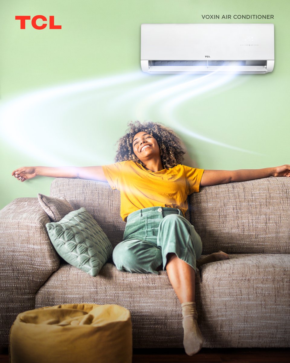 AUTCL's tweet photo. A day off we can actually get behind. 🤝

No alarm, no commute. Just you, the couch and the TCL VoxIN Air Conditioner. With T-AI Energy-saving, Gentle Breeze and smart control doing all the work, the only thing left on your to-do list is absolutely nothing. 😌

#TCL #AirConditioning