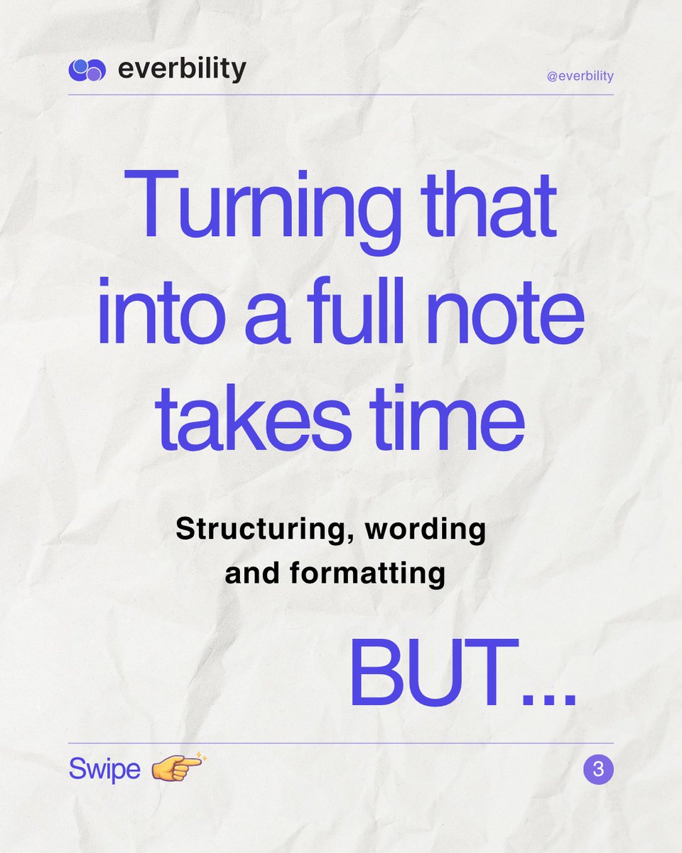 everbility's tweet photo. Most clinical notes don’t start polished

They start as dot points, half sentences and quick observations between sessions.

And turning that into a clear, structured document?
That’s the part that takes time

Everbility helps bridge that gap. https://t.co/Gxk9NjMWGL
