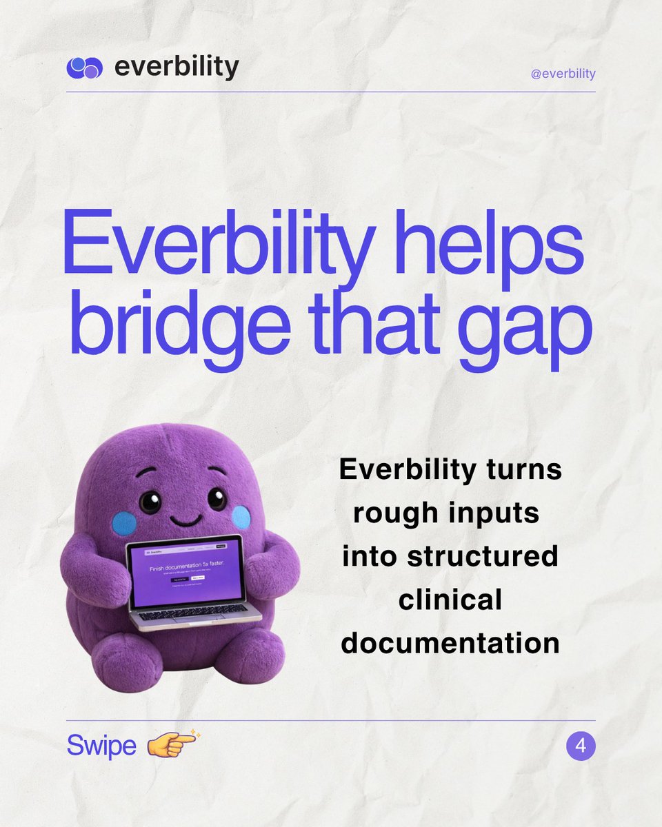 everbility's tweet photo. Most clinical notes don’t start polished

They start as dot points, half sentences and quick observations between sessions.

And turning that into a clear, structured document?
That’s the part that takes time

Everbility helps bridge that gap. https://t.co/Gxk9NjMWGL