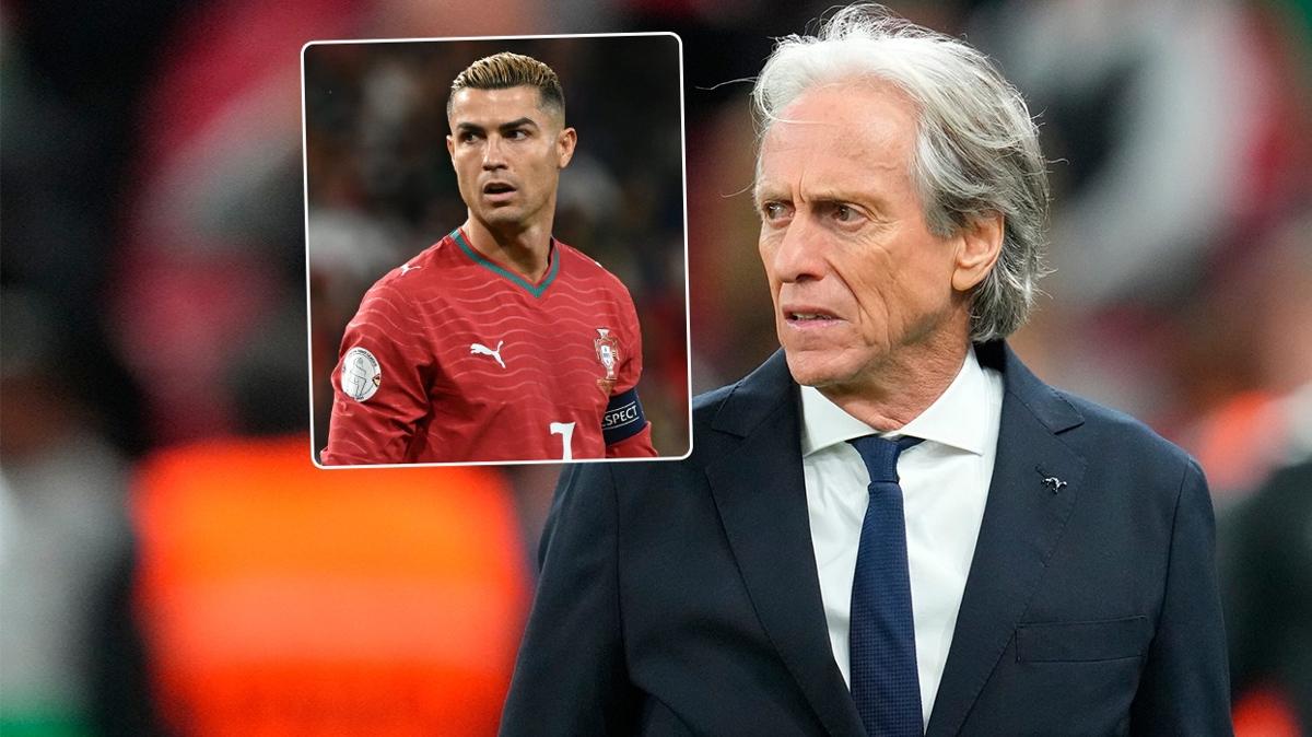 GHTHaberTR's tweet photo. Portekiz Milli Takımı Teknik Direktörü Jorge Jesus, Cristiano Ronaldo'nun milli takım kariyerine son vermesiyle ilgili, "Üzgün değilim, karar onun" dedi. https://t.co/BvTwM7VYap