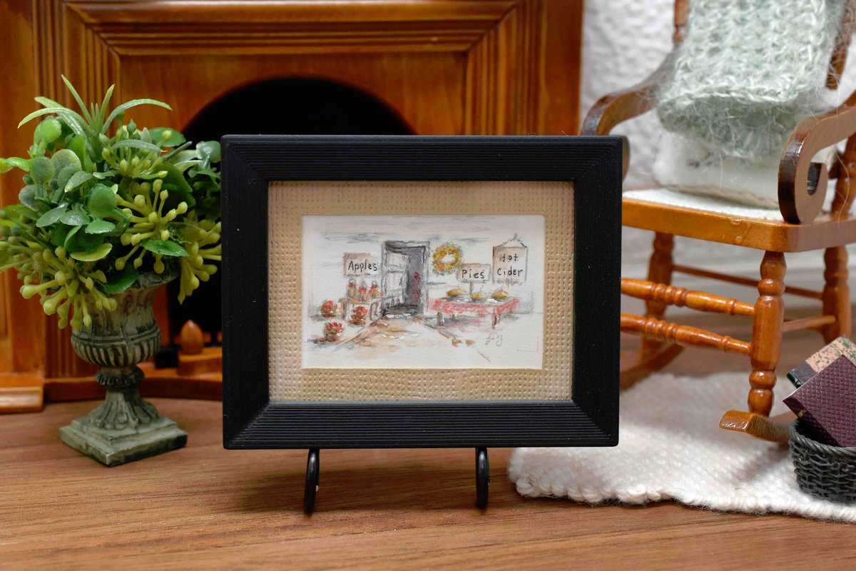 LittleEmptyNest's tweet photo. This old fashion country apple shoppe miniature watercolor painting will  add an autumn harvest mood to an area where space may be limited.

https://t.co/L34JqSxNtP

#appleseason #farmstand #farmlife #watercolourart #originalpainting #etsygifts #autumn #fall #country #etsy https://t.co/fGMEricCsn