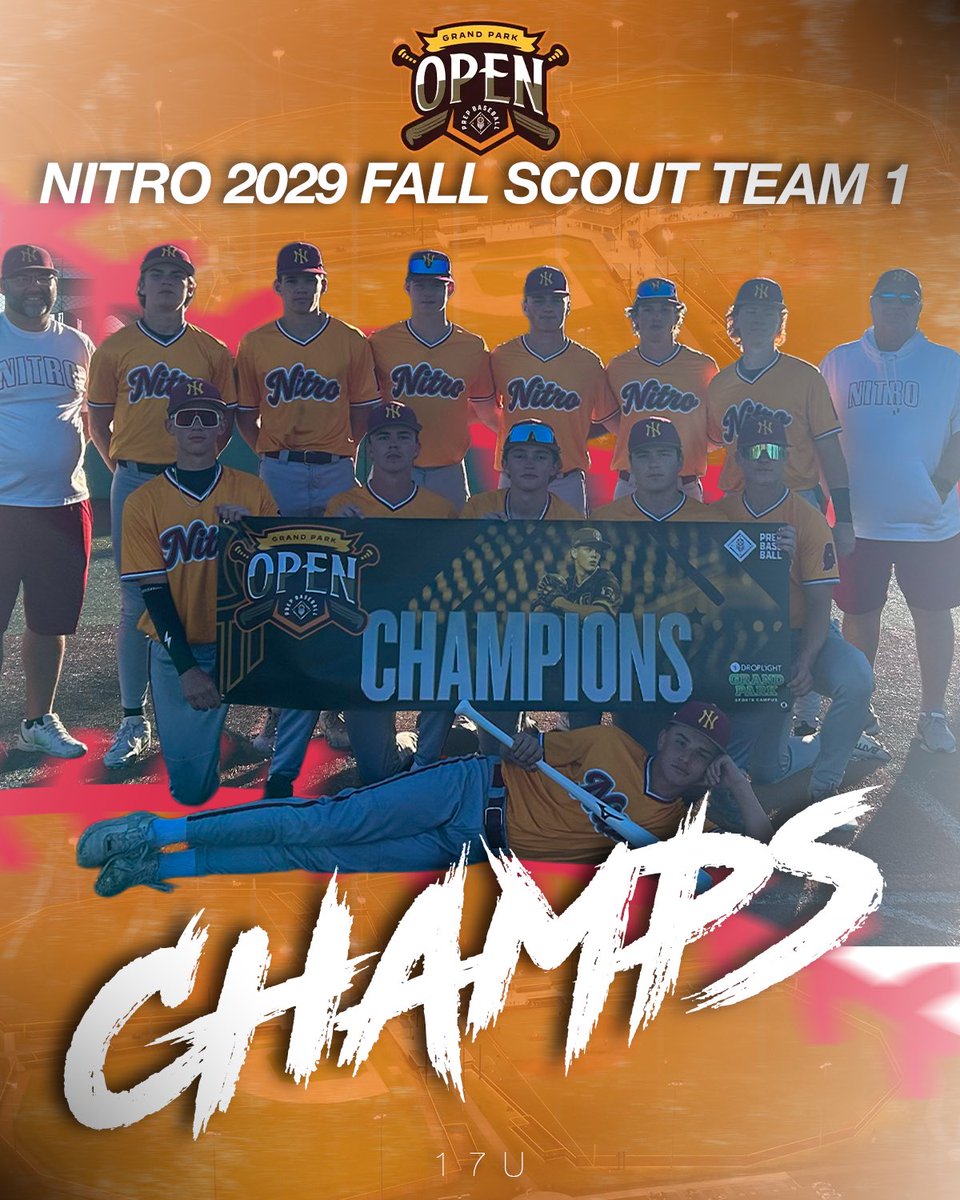 PBTIndy's tweet photo. 🥇Congratulations to the 17U PBT Grand Park Fall Open Champions, Nitro 2029 Fall Scout Team 1! 🥇 https://t.co/9Mkxw8Y9Cc
