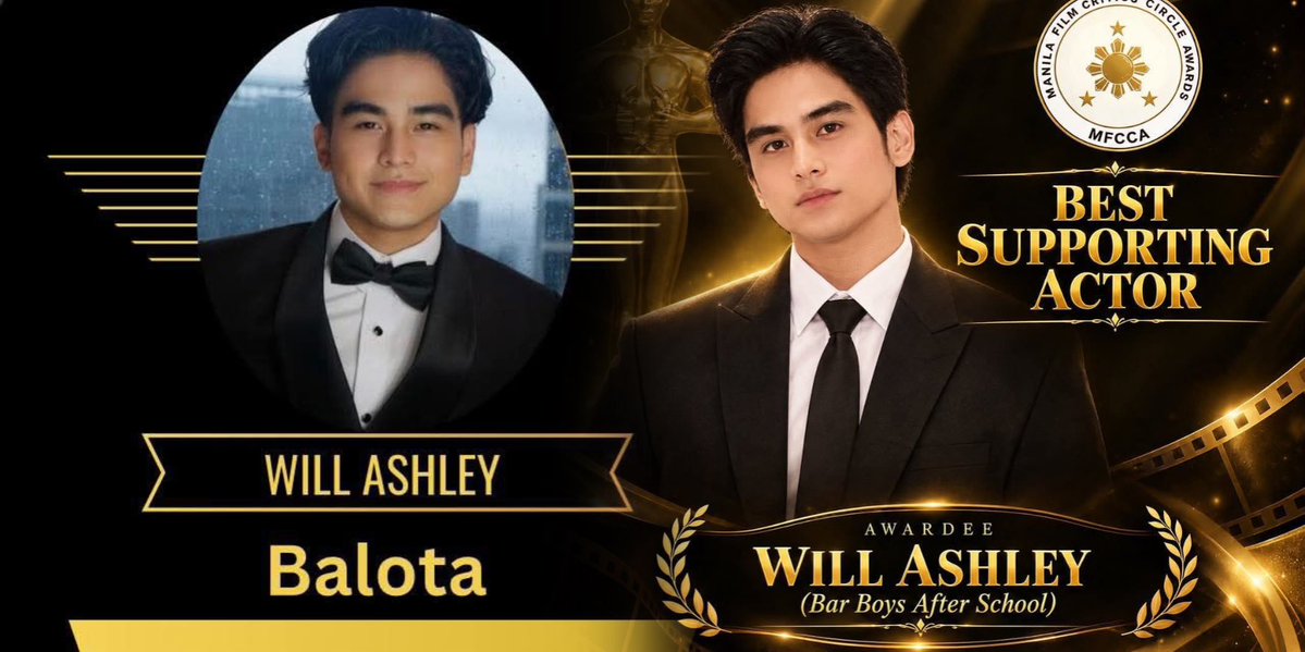 seren_dump's tweet photo. Last year vs. now. From being recognized as Best Supporting Actor for Balota to receiving the same recognition for Bar Boys After School. The talent, growth, and hard work really speak for themselves. What a beautiful journey, Will Ashley. https://t.co/ECm6aEIOHm