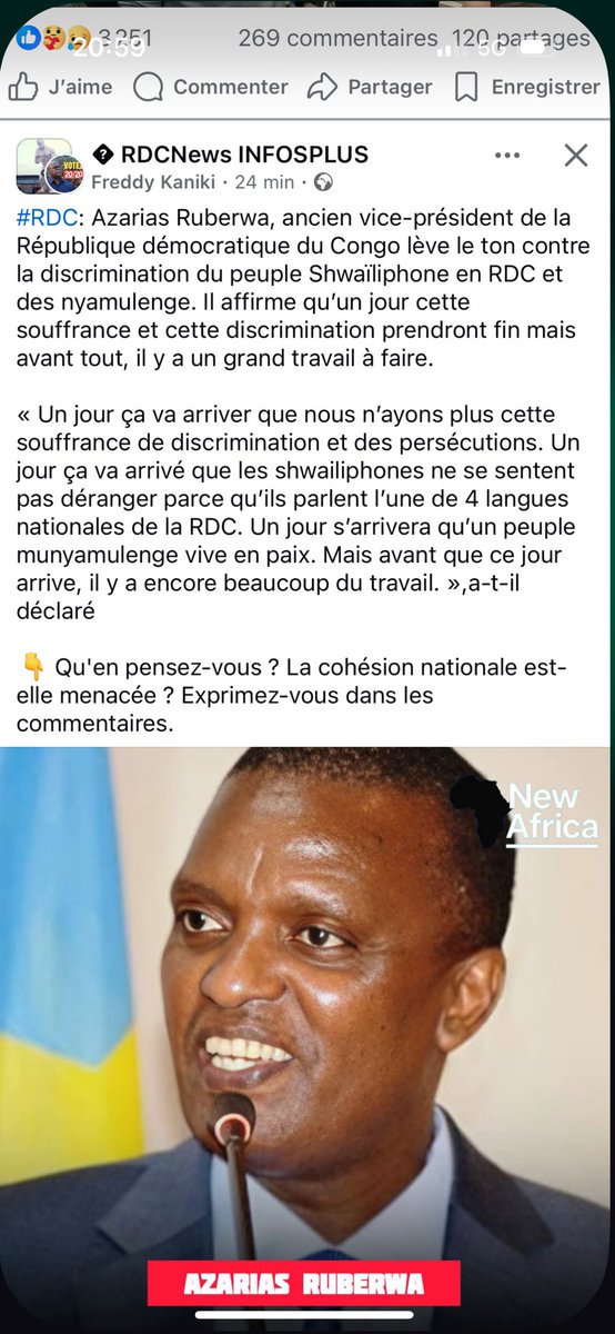 RusselNash1986's tweet photo. Ruberwa est décidément digne de son surnom « l’œil de Kigali » : toujours un mot, une déclaration ou une polémique pour semer la division et la zizanie en RDC. À croire que la cohésion nationale n’est jamais son sujet.
#RDC #Congo #Ruberwa #Kivu #CohésionNationale #PolitiquerRDC https://t.co/0X2xqykmJU