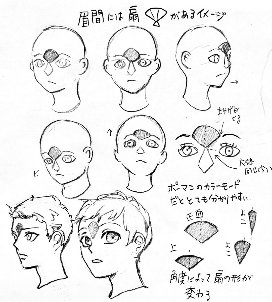 namanieyan's tweet photo. 眉間の位置 https://t.co/hTxEcODDSG