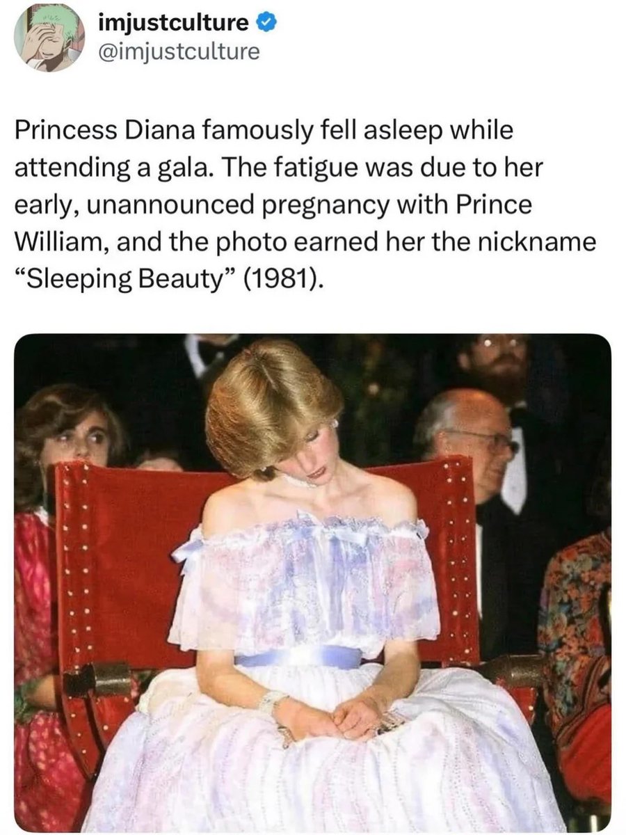 ygetmore's tweet photo. Princess Diana's "Sleeping Beauty" moment https://t.co/ZT0jdsloSc