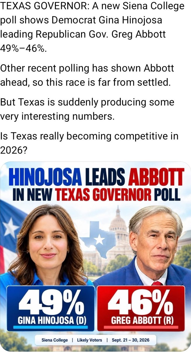 Jameshenry1970's tweet photo. This would be so Epic 🔥 For Texas Talk about the Swamp Gov. Abbott is a Trump Pawn.. Democrats gotta wake up Texas and Maga with the Plap..
#Downballot #Hinojosa #Texas #Democrats #Voteblue2026 #Catifa #Gverse #Trueblue #Strongertogether #Westandunited #Voteblue #Democrats #America #CountryOverParty #FactsMatter #Election2026 #Midterms2026 #Politics #Democracy