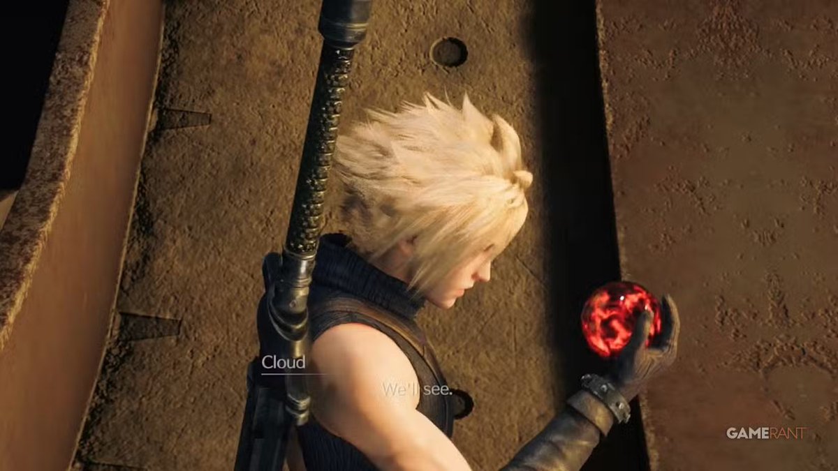 BradicalTS's tweet photo. i hate that FF7remake makes the materia seem fucking huge when its not being used in weapons / armor when it would make much more sense and be better visual storytelling to have the black materia be the only one that big. https://t.co/Dwp8ozoKKI