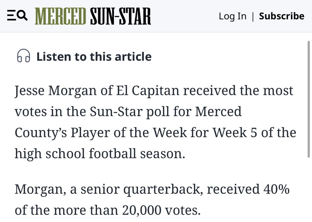 Jesse_Morgan16's tweet photo. Thankful to be named the Merced Sun Star player of the week.  The grind continues, more to come! https://t.co/QfEKRFteK6
