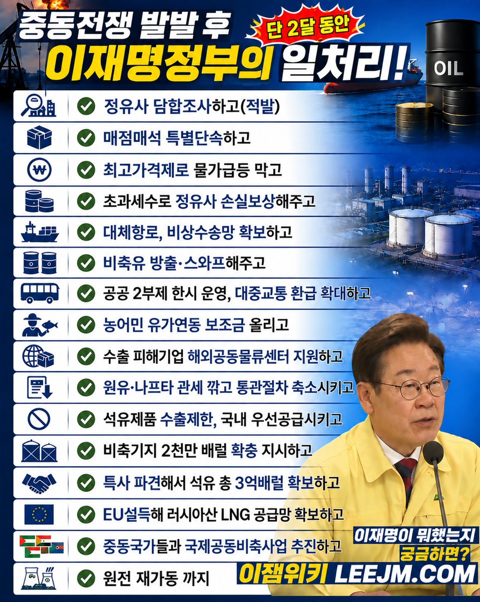 leejmwiki's tweet photo. @pr8yd0 @TexasTrucker30 정부가 발빠르게 유가잡고 물가급등을 막았지만 언론이 주목하지 않아 슬퍼요 https://t.co/Bxd0s0JTN8