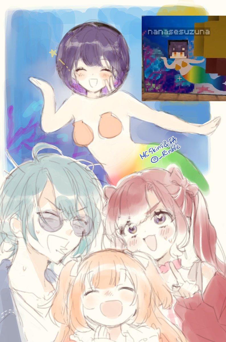 _Rinble's tweet photo. #すずなあーと
#渚ドロウト
#さおと名画
#たまこのーと https://t.co/sN2CrKTEJb