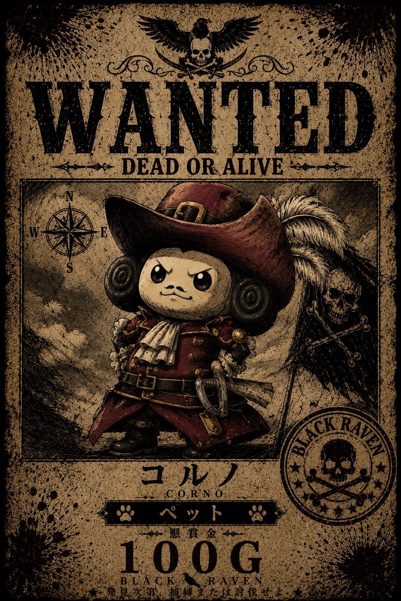 BLACK_RAVEN_dqx's tweet photo. これが BLACK RAVEN メンバーだ🔥
 
🐾コルノ🐾 ペット
海賊のペットが船中冒険🏴‍☠️
なんでもナイか？チェックOK！
#黒鴉_dqx https://t.co/gkBighZycO