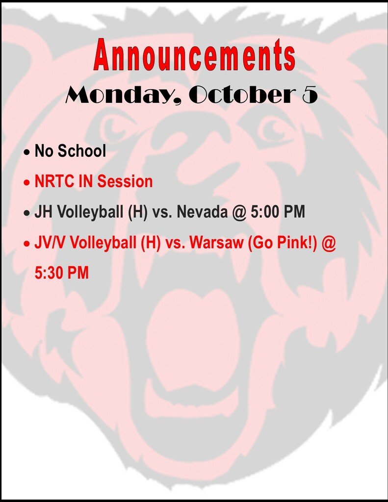 ButlerHSBears's tweet photo. Monday, October 5 https://t.co/nJsWrNc00s
