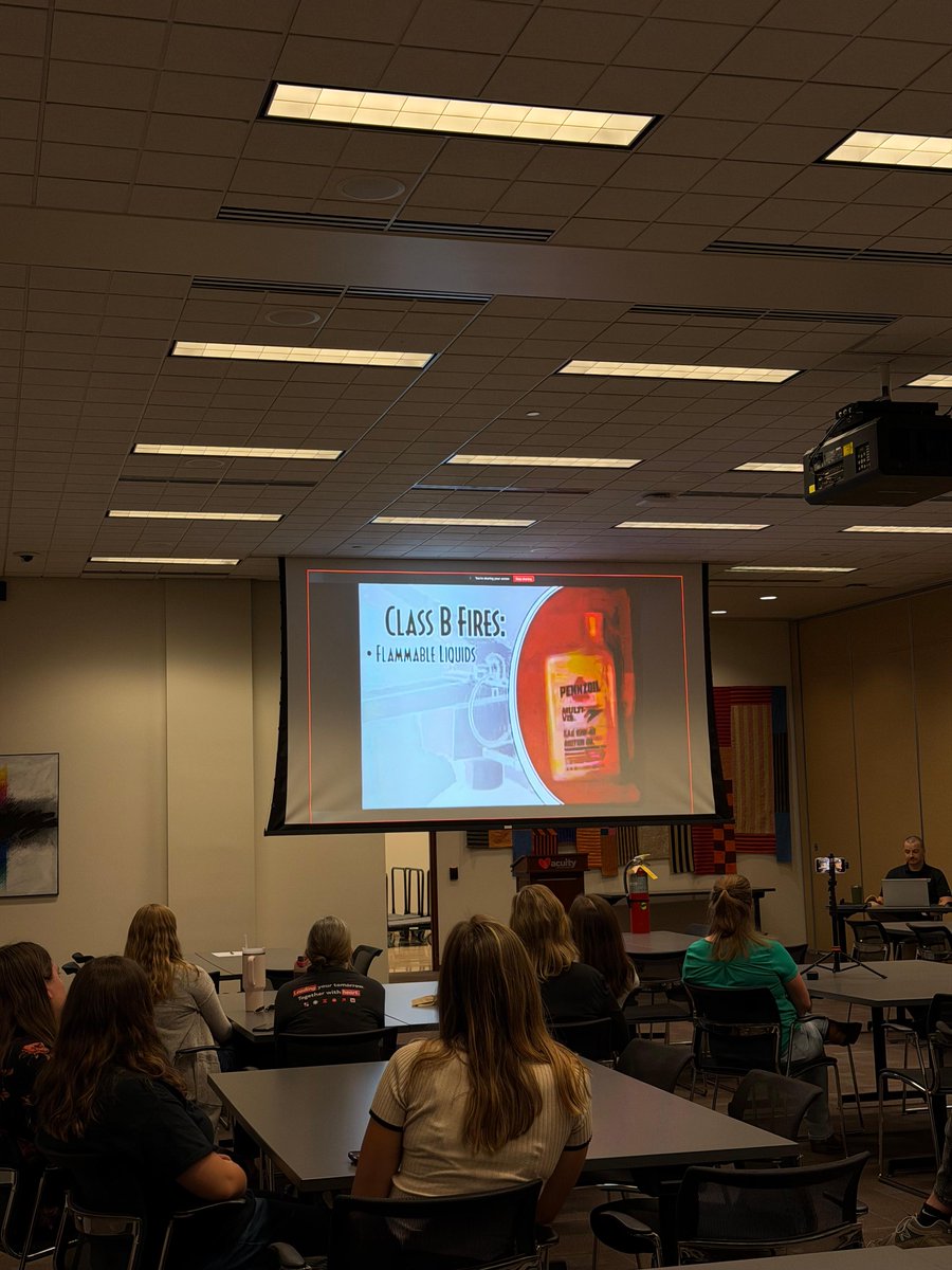 acuityinsurance's tweet photo. A few months back, our Acuity employees had the opportunity to take part in a hands-on Fire Safety Lunch &amp; Learn, where they learned about all things fire prevention.

Being prepared can make a huge difference when emergency hits and seconds matter.

#FirePreventionWeek https://t.co/SroOYEeahG