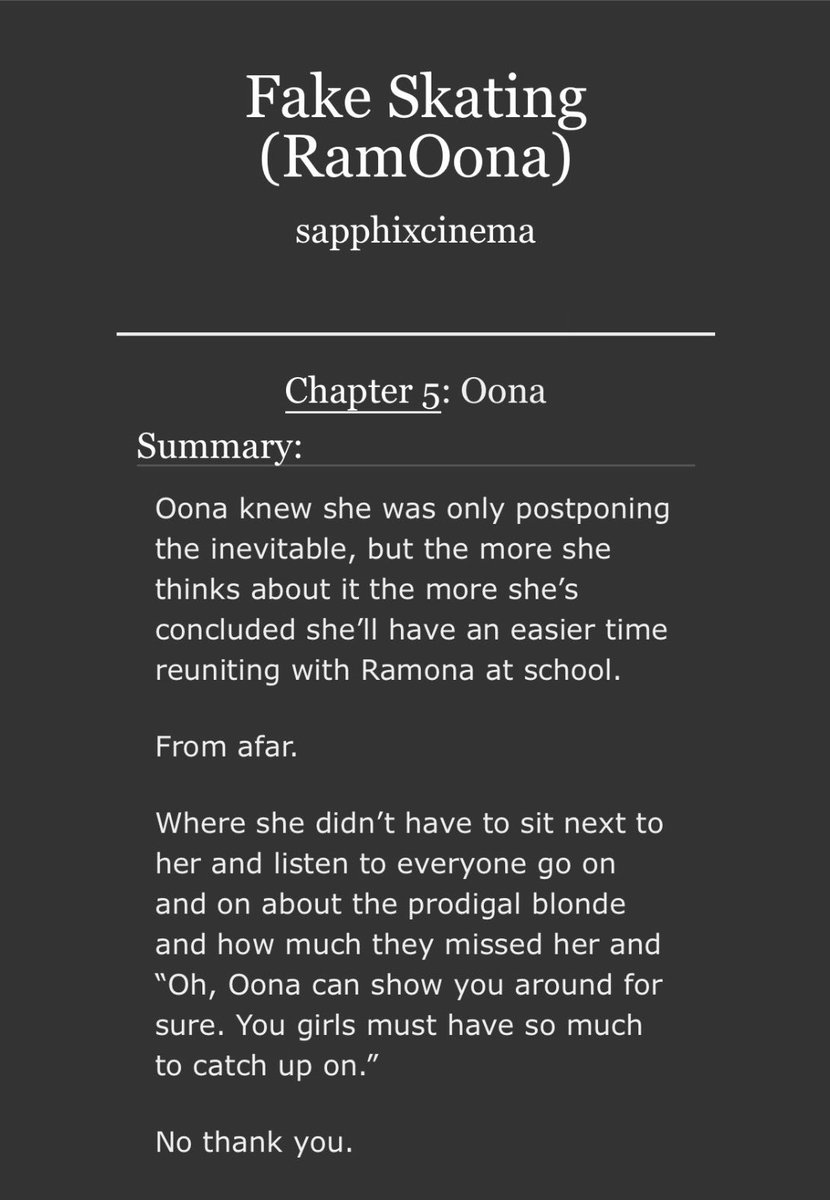 sapphixcinema's tweet photo. Fake Skating — RamOona
• Fake/Pretend Relationship
• Hockey AU
• Childhood Friends
• Chapters 3, 4, and 5
#sterlingpoint #ramoona
🔗: https://t.co/haxmztlk9E https://t.co/GDBUkwaIKA