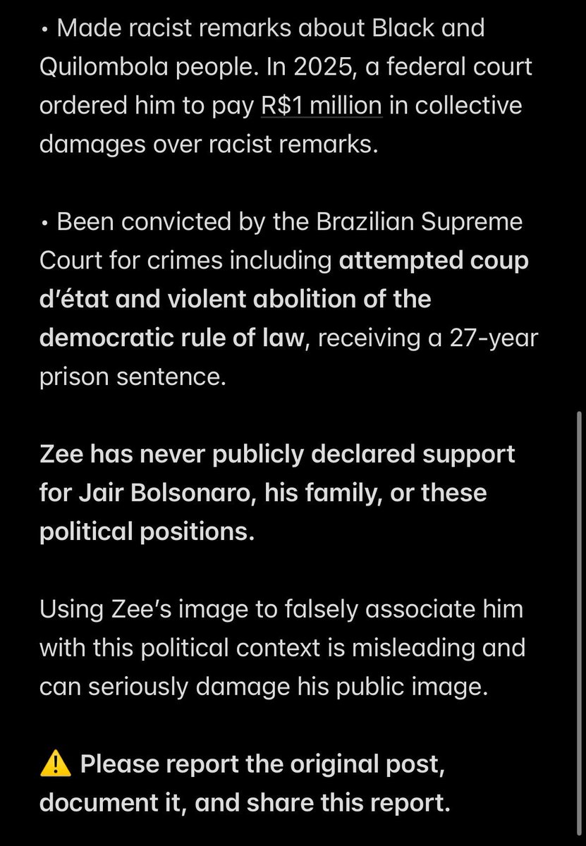 protectzeenunew's tweet photo. 🚨 PLEASE REPORT &amp; BLOCK

Zee Pruk’s image is being falsely used to associate him with a political ideology.

⚠️ Please report &amp; do NOT engage! 

📩 dmdth.antiandreport@gmail.com  

📎 https://t.co/q7dj4fpQpn https://t.co/WzK73lmhUP