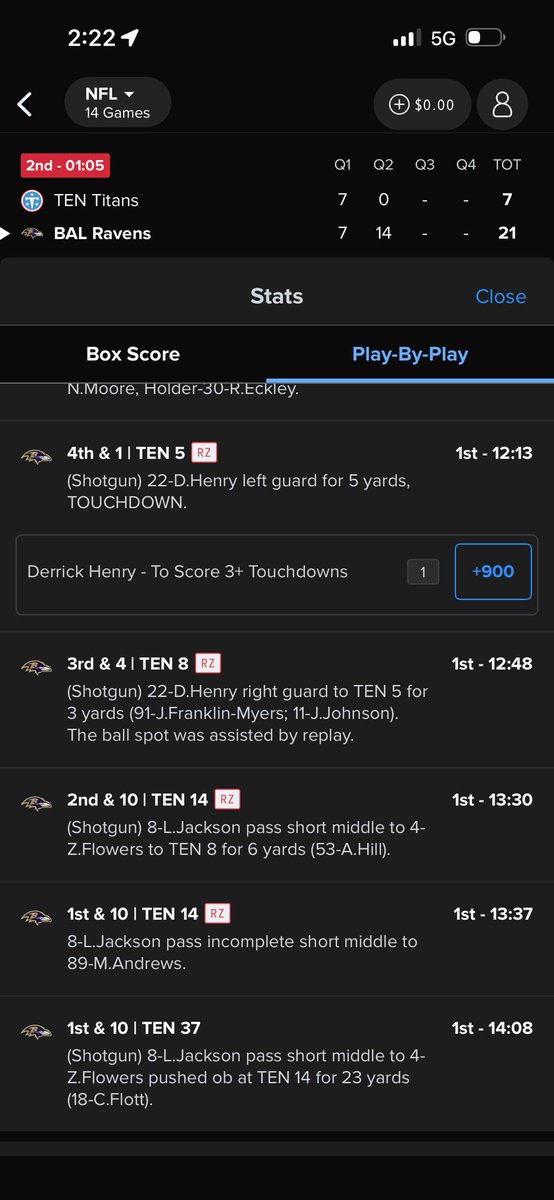 itsbigrodbitchh's tweet photo. @FanDuelSports @NFL Derrick scored a minute before can we get this fixed https://t.co/cxMsfNtjwu