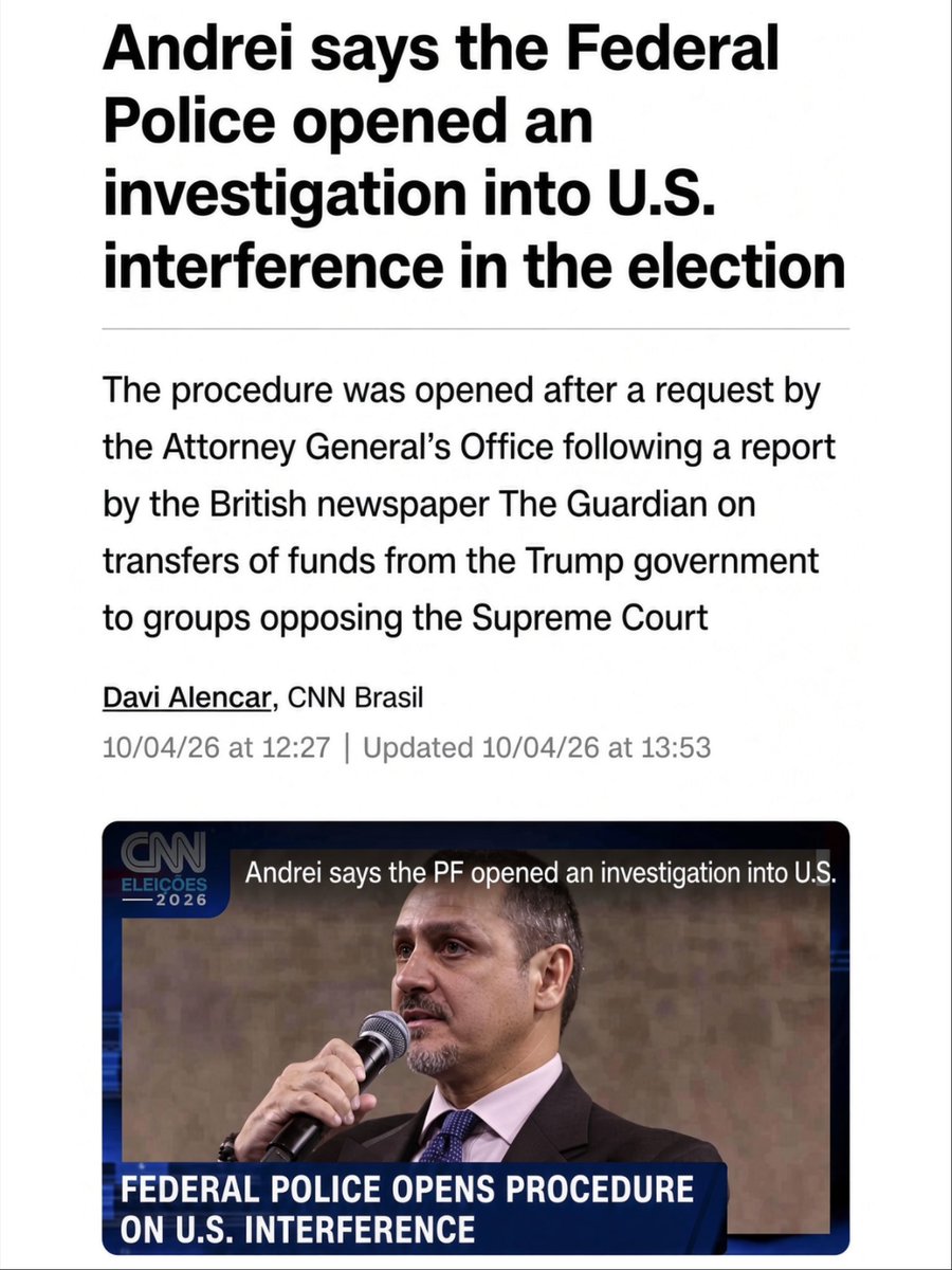 liz_churchill10's tweet photo. Brazil’s election…

No USAID cash
No CIA director flying in

The script is being written…if Bolsonaro wins, they will say it’s ‘stolen’ by America and will try to annul it over ‘foreign interference’ https://t.co/pnc7b1MLya