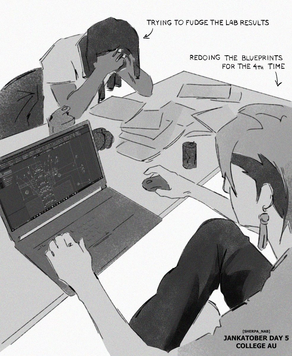 sherpa_nab's tweet photo. day 5: college au and also my birthday!!
#jankatober #janka https://t.co/2JErZ2VZeM