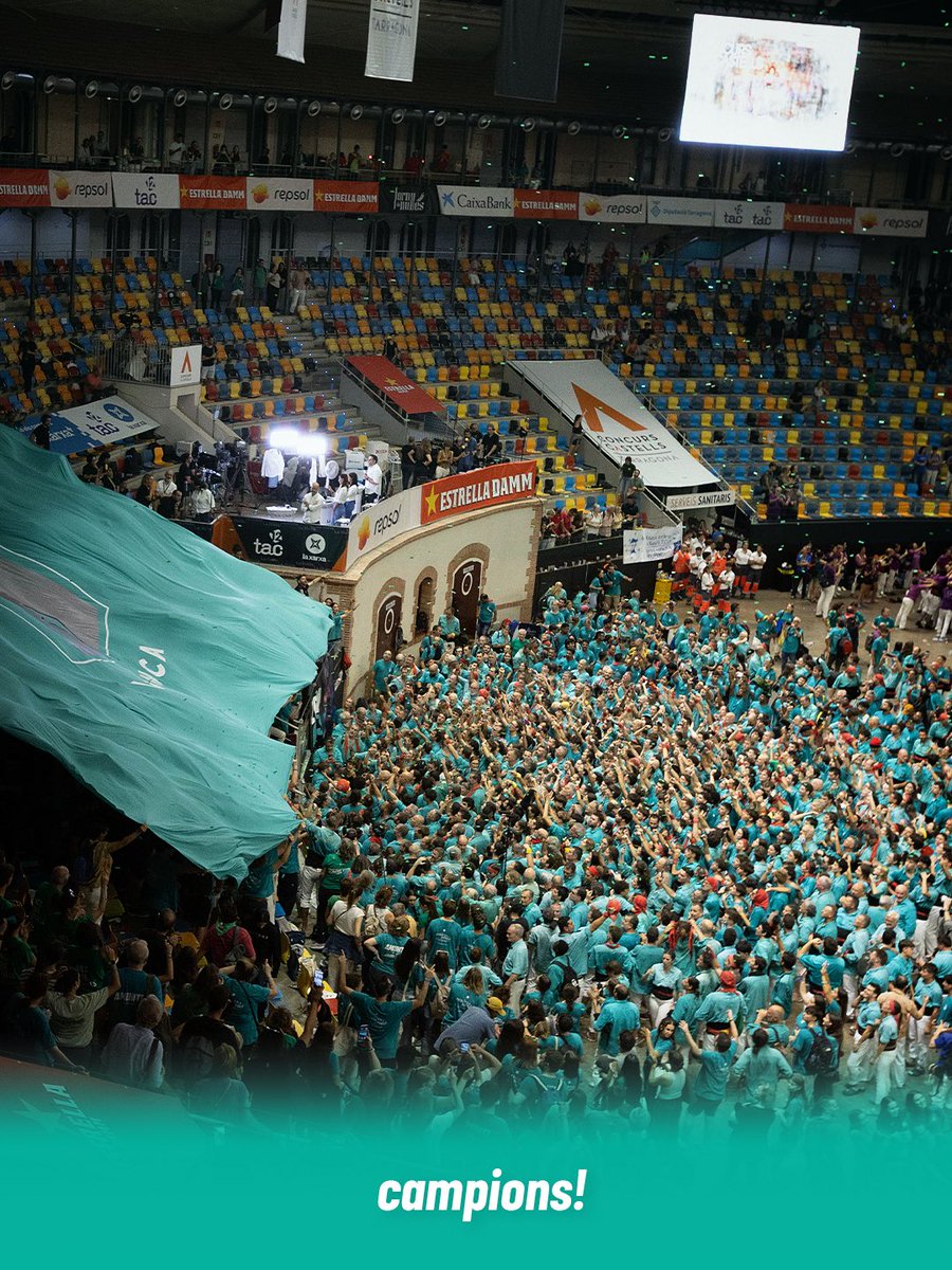 Verds's tweet photo. Campions! 
Moltes gràcies, colla. 
Moltes gràcies, afició. 

#castellers
#castells 
#ConcursTGN2026 https://t.co/rdYttY7cJX
