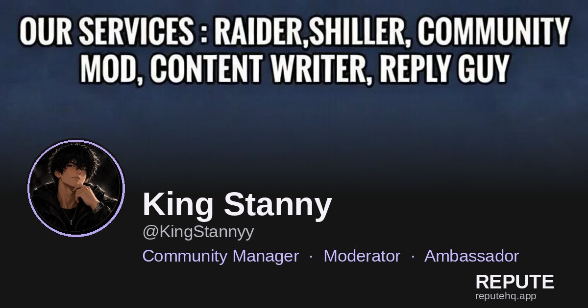 ReputeHQ's tweet photo. @KingStannyy is now on Repute.

Work speaks louder when people can verify it.

Build your Web3 reputation.
Join Repute for free — link in bio. https://t.co/DR8fEUhj5j