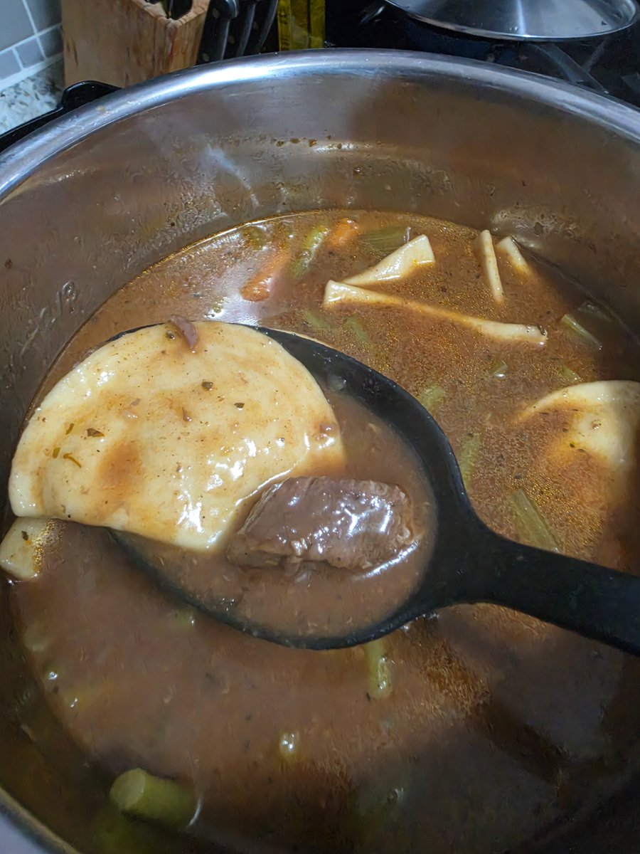 Hey_Brian's tweet photo. Nothing in the rulebook that says you can't replace the potatoes in your stew with pierogi https://t.co/1ZDmyEX4uw