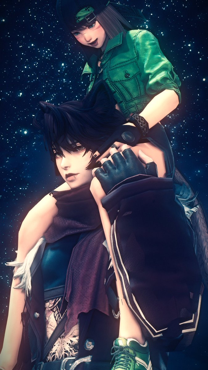 sassyerii's tweet photo. Me and my friend Jack aka Kyza Black! 🫶🏼

He was nice enough to make a gpose with my vanilla baby! 🥰

#ffxiv #gpose #oldpic https://t.co/gILjKbxcyF