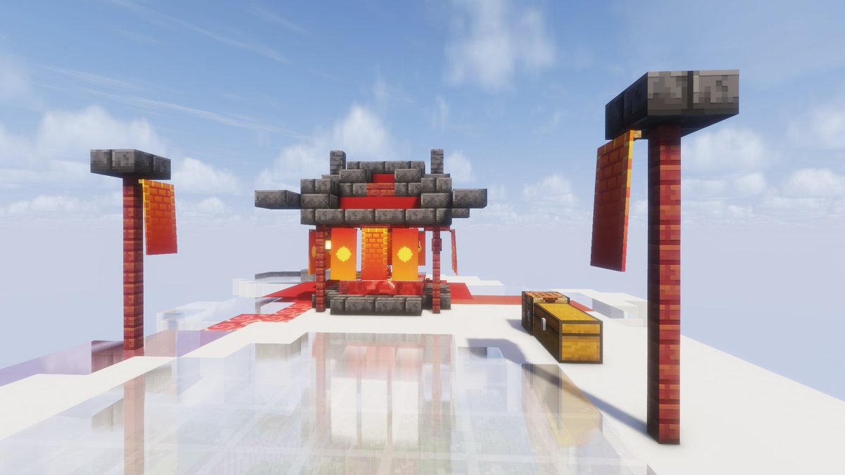RamenChupacabra's tweet photo. looked through my minecraft screenshots to find my base coords and found the cloud shrine i made made in june
she's so pretty
i remember the roof shape from the side being a pain to do lol https://t.co/uByoZJZAGw