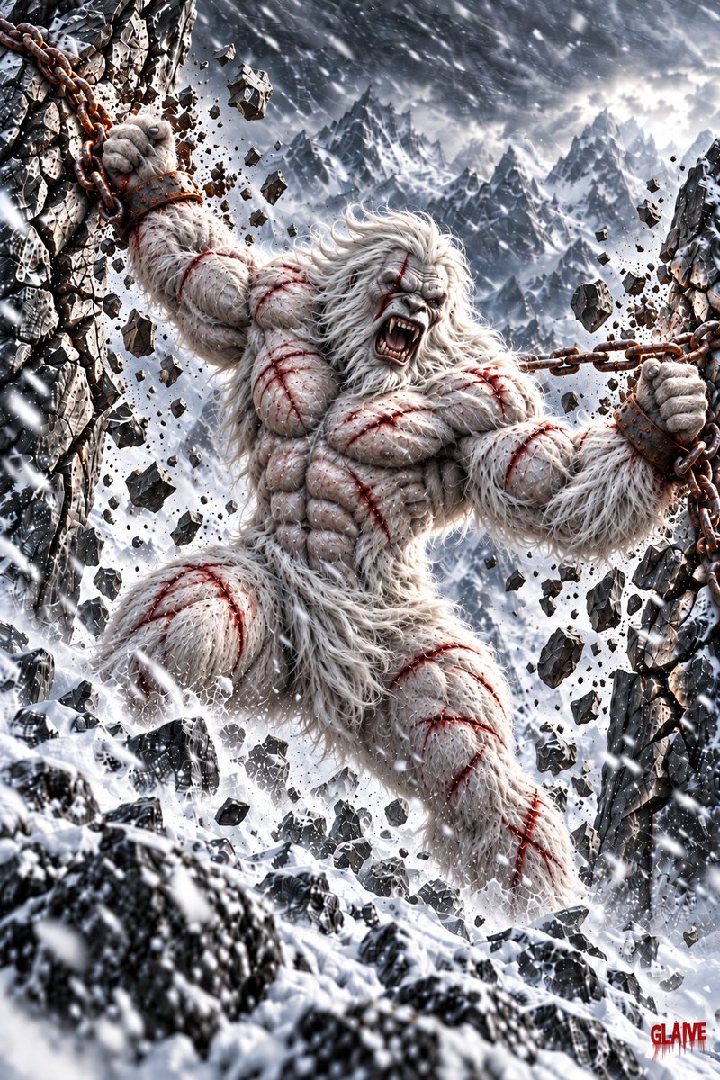 GLAIVE2849's tweet photo. Digital AI Dark Art: Massive Primal Yeti Unchained, Full poster size, 2:3, 24X36, 300ppi, 7200X10800 Pixels, Digital Download available for sale with this Link: https://t.co/ES2Gv85K2k
#MassiveYeti #Unchained https://t.co/UG74eoPFJy