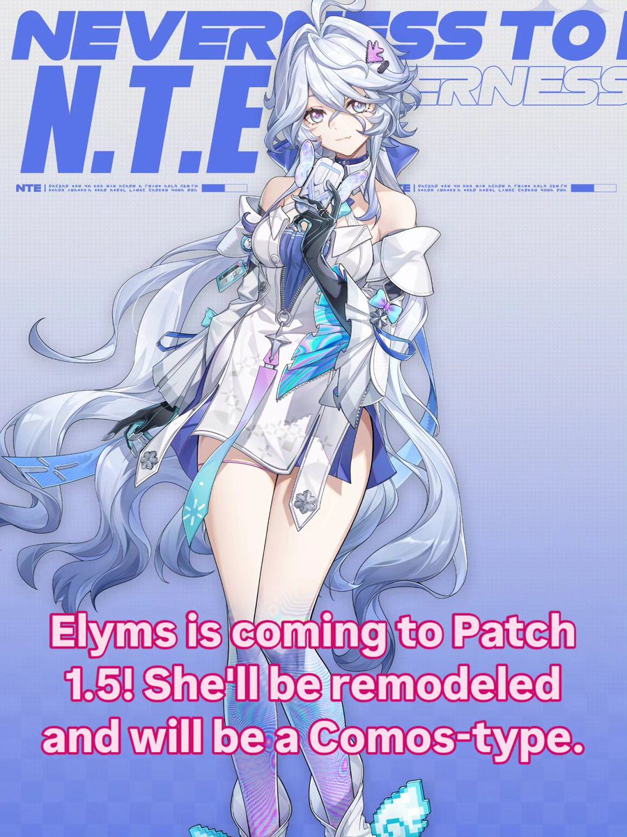 StormMakerX1's tweet photo. The 1st Character for Patch 1.5 for NTE has been announced and it's Elyms! For reasons that the Devs deemed necessary, they've given her a rework in design and her final appearence has been decided. #stormmakerx_ttv #NTE #NevernessToEverness #elyms https://t.co/IuUEbkQOdt
