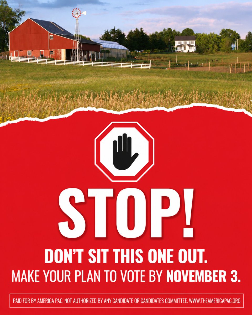 america's tweet photo. STOP SCROLLING AND READ: This election matters and your vote counts, Ohio! Hit pause on the excuses and cross off making your plan to VOTE from your to-do list! Election Day is November 3.