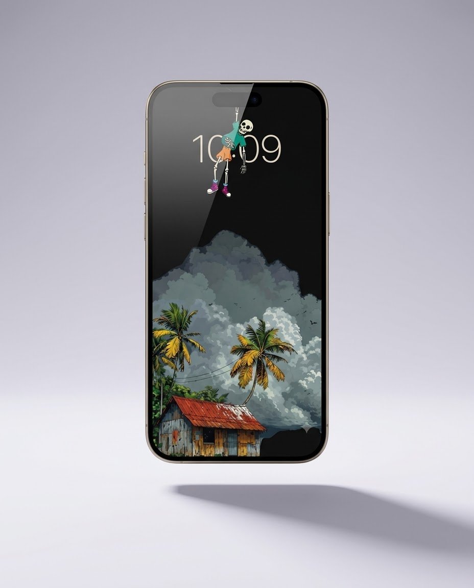 Moody_abstract's tweet photo. "Just hanging in paradise..." 🌴☠️
Dark tropical aesthetic wallpaper for your phone screen!
🖼️ Slide 1: Full HD Wallpaper
📱 Slide 2: Phone Mockup Preview
  
📲 Save &amp; Bookmark for your lock screen!
#PhoneWallpaper #DarkAesthetic #LockScreen https://t.co/MVWHVmn79j