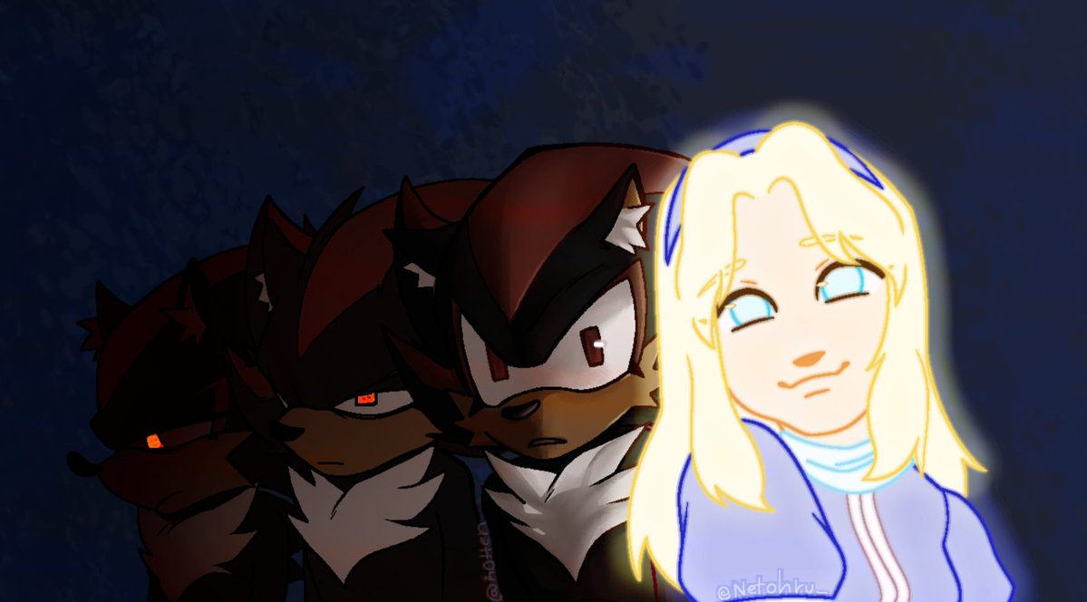 Netohru_'s tweet photo. Day four of Sonictober!! 🥲🥹
Today's theme was devotion 
And we thought the theme was perfect for Shadow and Maria 

@_Rott3n He drew Shadow 😍

#sonictober2026 #shadowthehedgehog #shadowart #mariarobotnik #devotion #shadowfanart https://t.co/MDGTBmCaGg